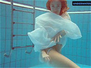 redhead Diana super-fucking-hot and insane in a milky dress