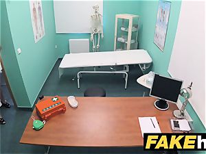 fake clinic petite blond Czech patient health test