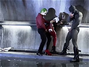 porn parody DC hardcore - anal invasion threesome in Gotham's cavern