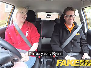 fake Driving college Back seat twat drizzling